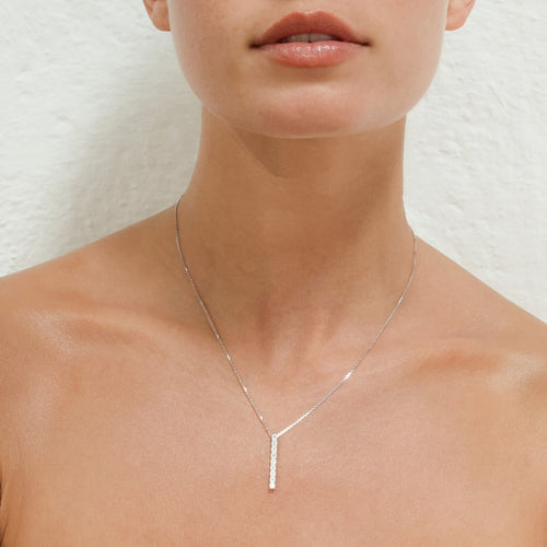 Pendentif "Rangée 9 Diamants" - Diamants 0,054/9 - Or Blanc