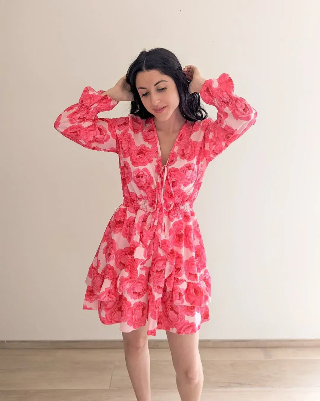 Combi-Short Fuchsia Fleurie - Tatiana