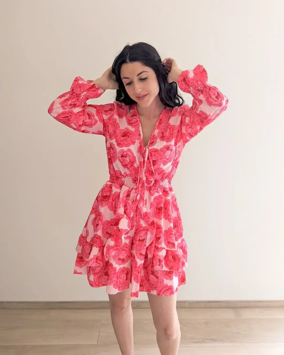 Combi-Short Fuchsia Fleurie - Tatiana
