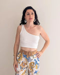 White Asymmetrical Crop Top - Ilana