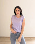 Shoulder Pads T-Shirt - Lilac