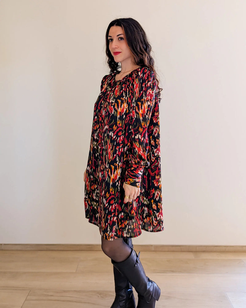 Robe Courte Motifs Colorés - Agathe