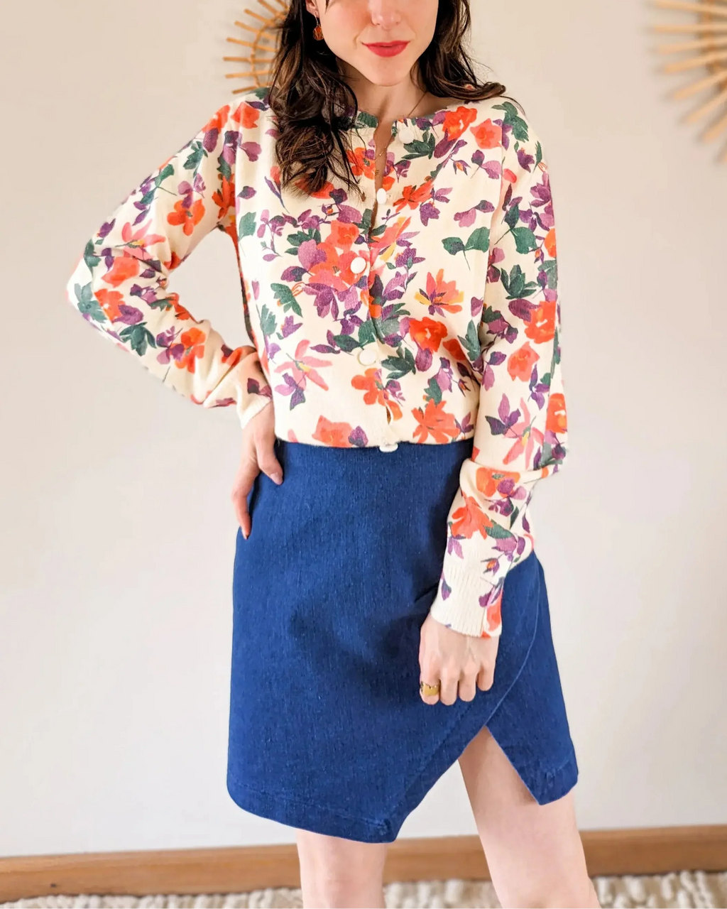 Heather Denim Skirt - Denim Blue