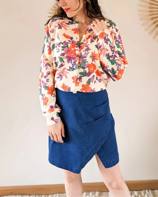 Heather Denim Skirt - Denim Blue