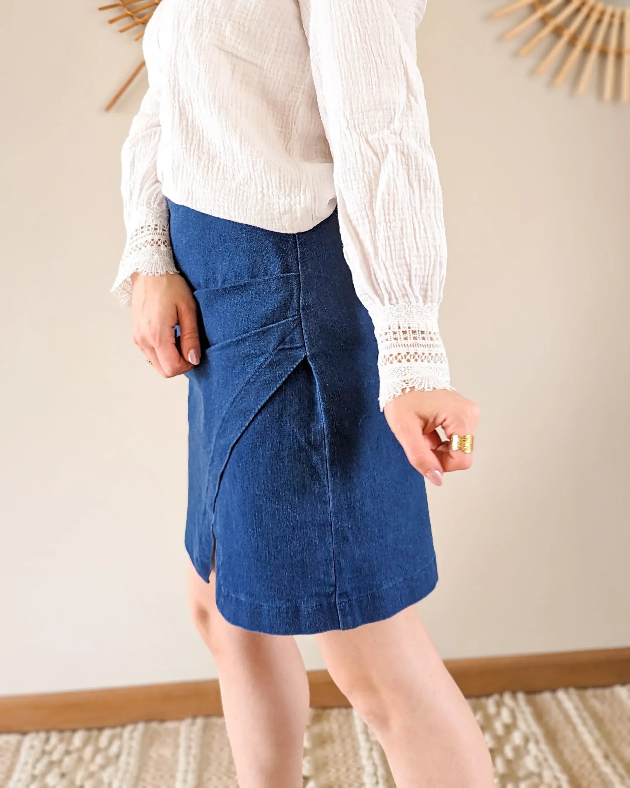 Falda Vaquera Azul Denim - Jaspeado