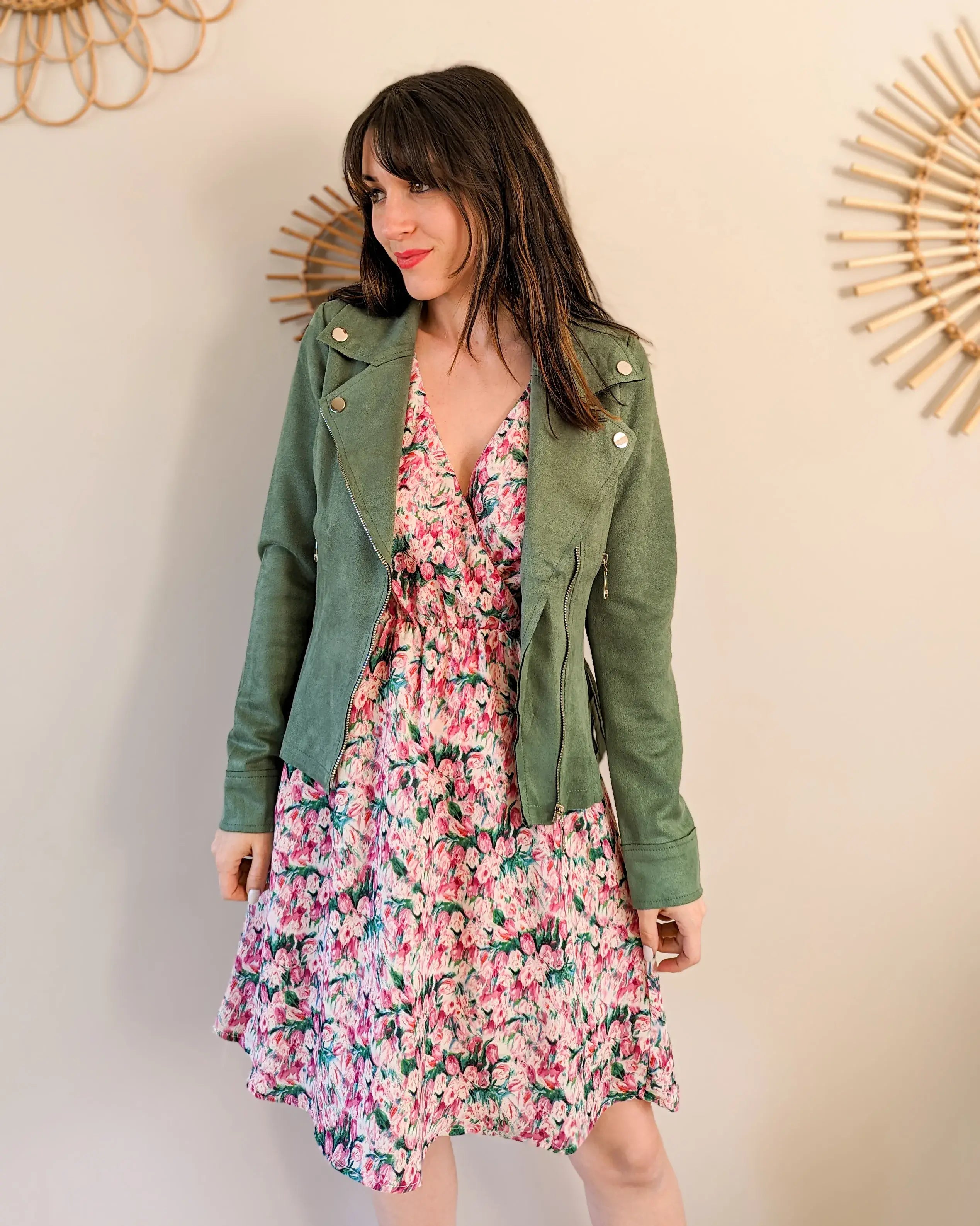 Short Floral Dress - Rosa