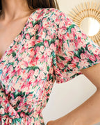 Short Floral Dress - Rosa