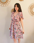 Short Floral Dress - Rosa