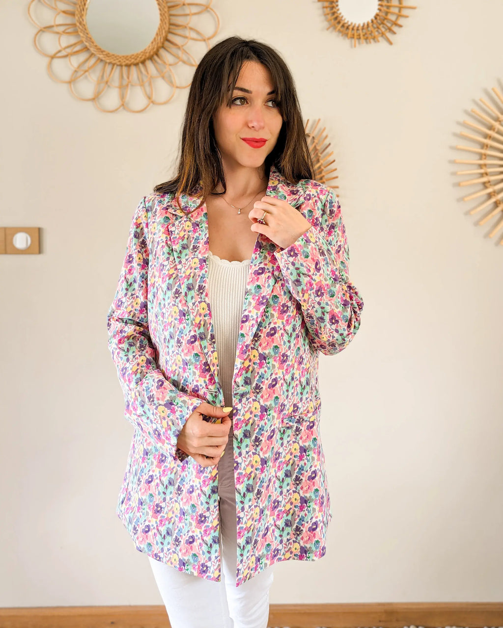 Floral Blazer Jacket - Flavie