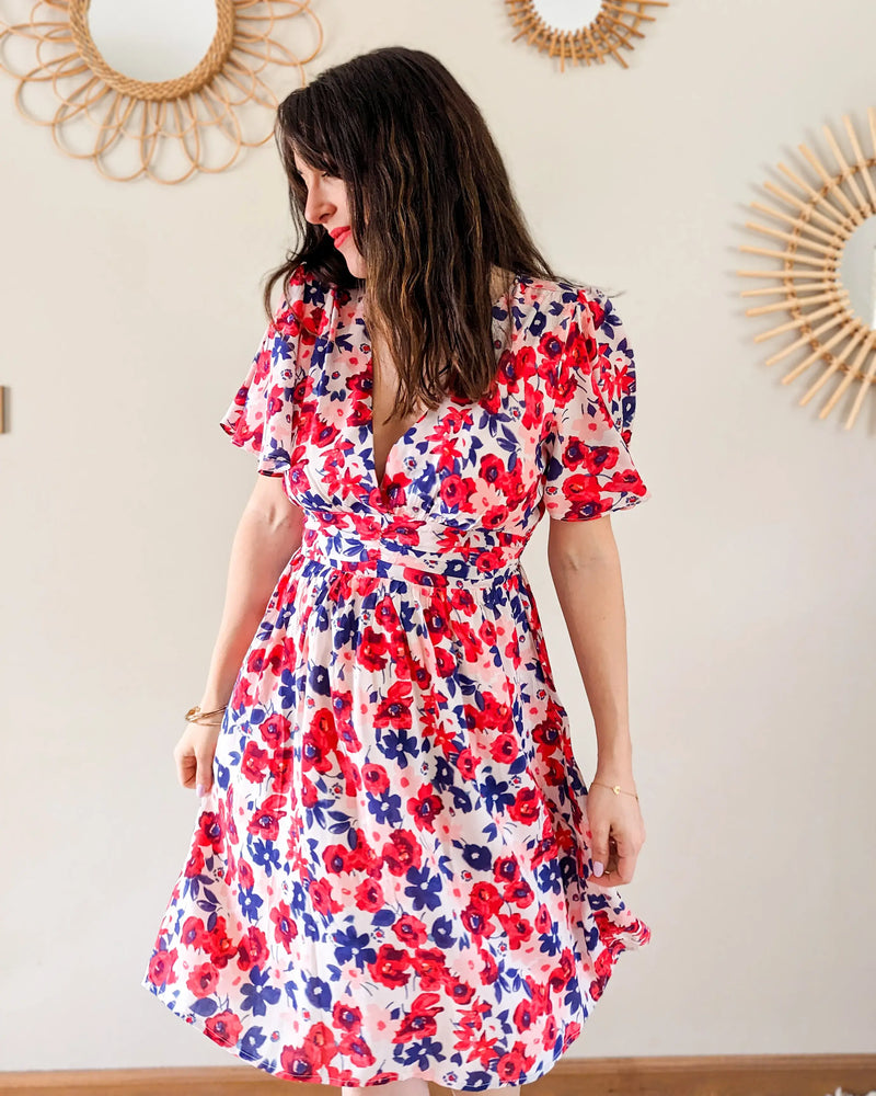 Robe Courte À Fleurs - Camilia