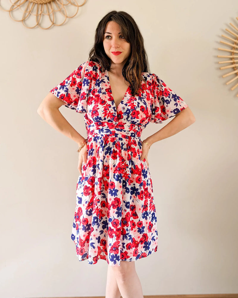Robe Courte À Fleurs - Camilia