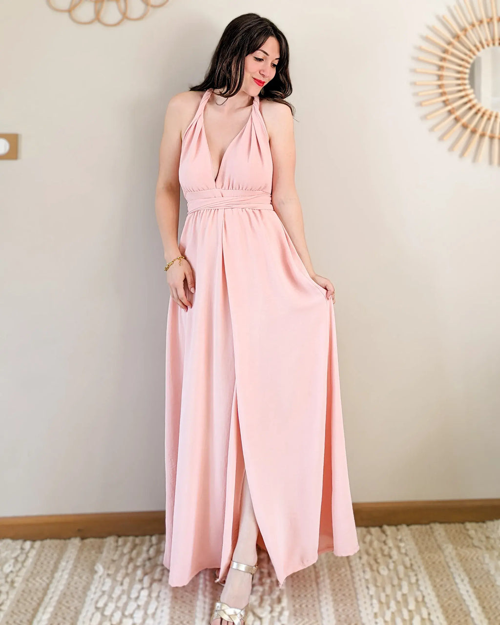 Vestido Largo Rosa - Infinito Multi Posiciones