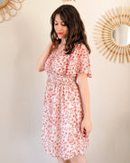 Vestido Corto Estampado Rojo - Thaïs