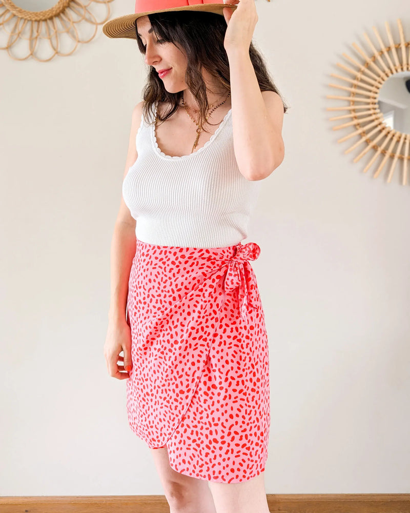 Jupe Rose À Motifs - Lisette