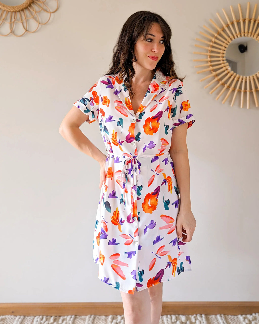 Floral Shirt Dress - Claudia