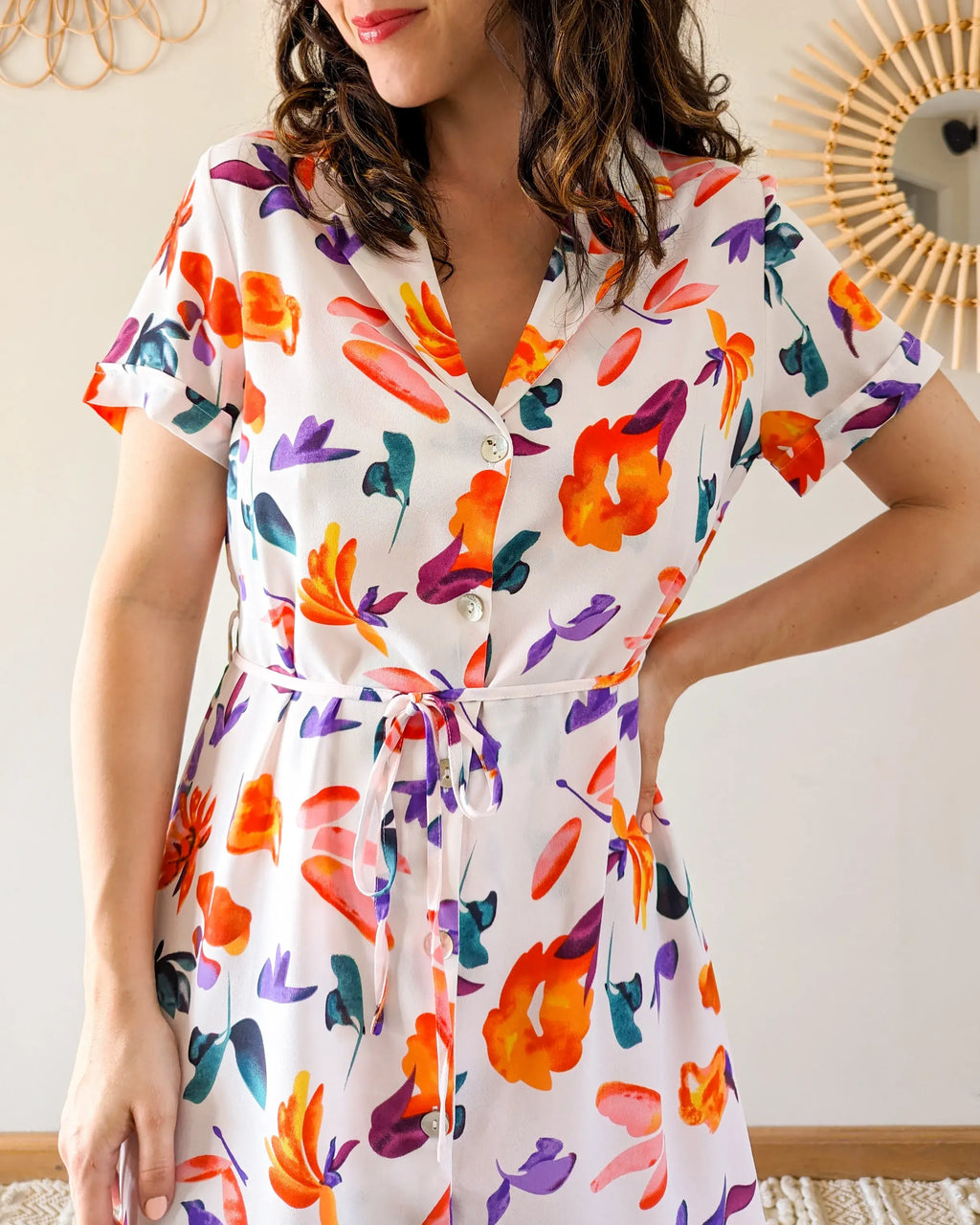 Floral Shirt Dress - Claudia