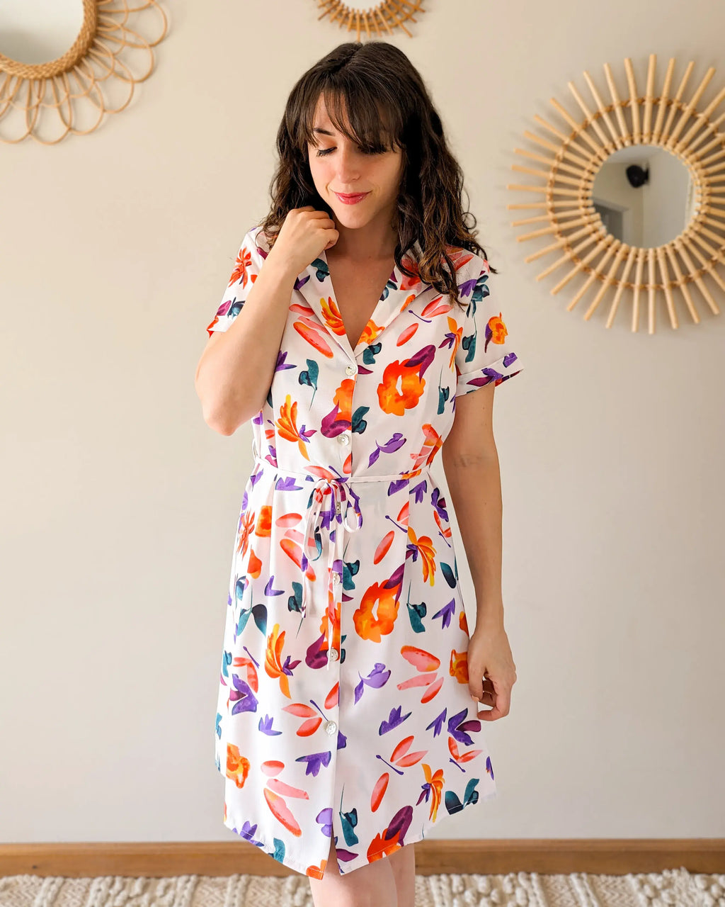 Floral Shirt Dress - Claudia