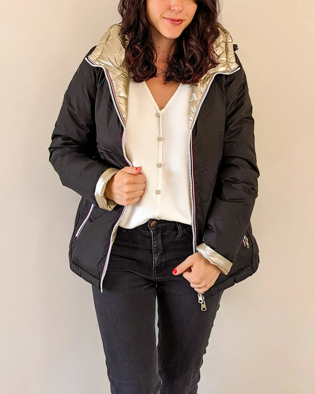 Steppjacke Amélia - Schwarz/Gold