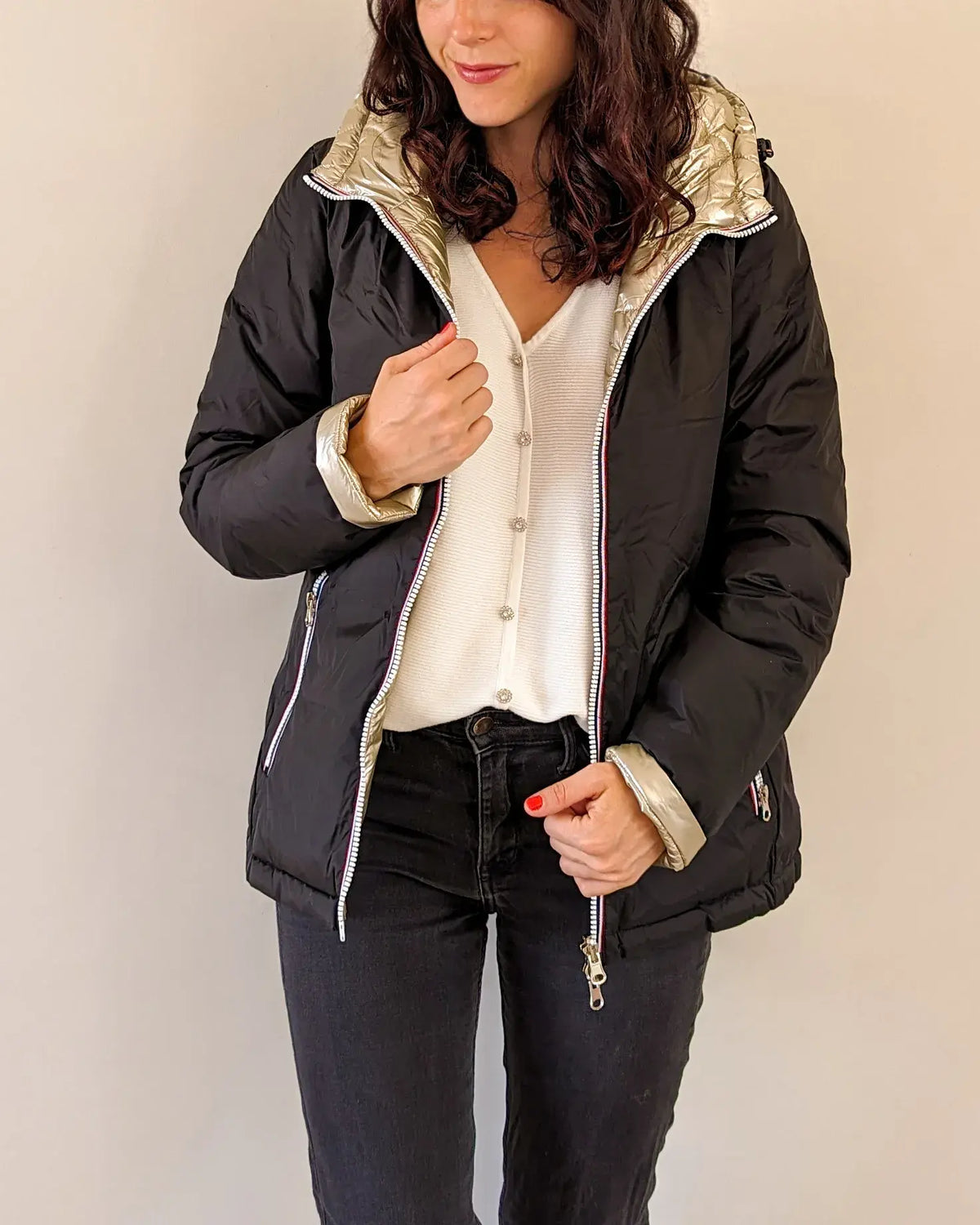 Steppjacke Amélia - Schwarz/Gold