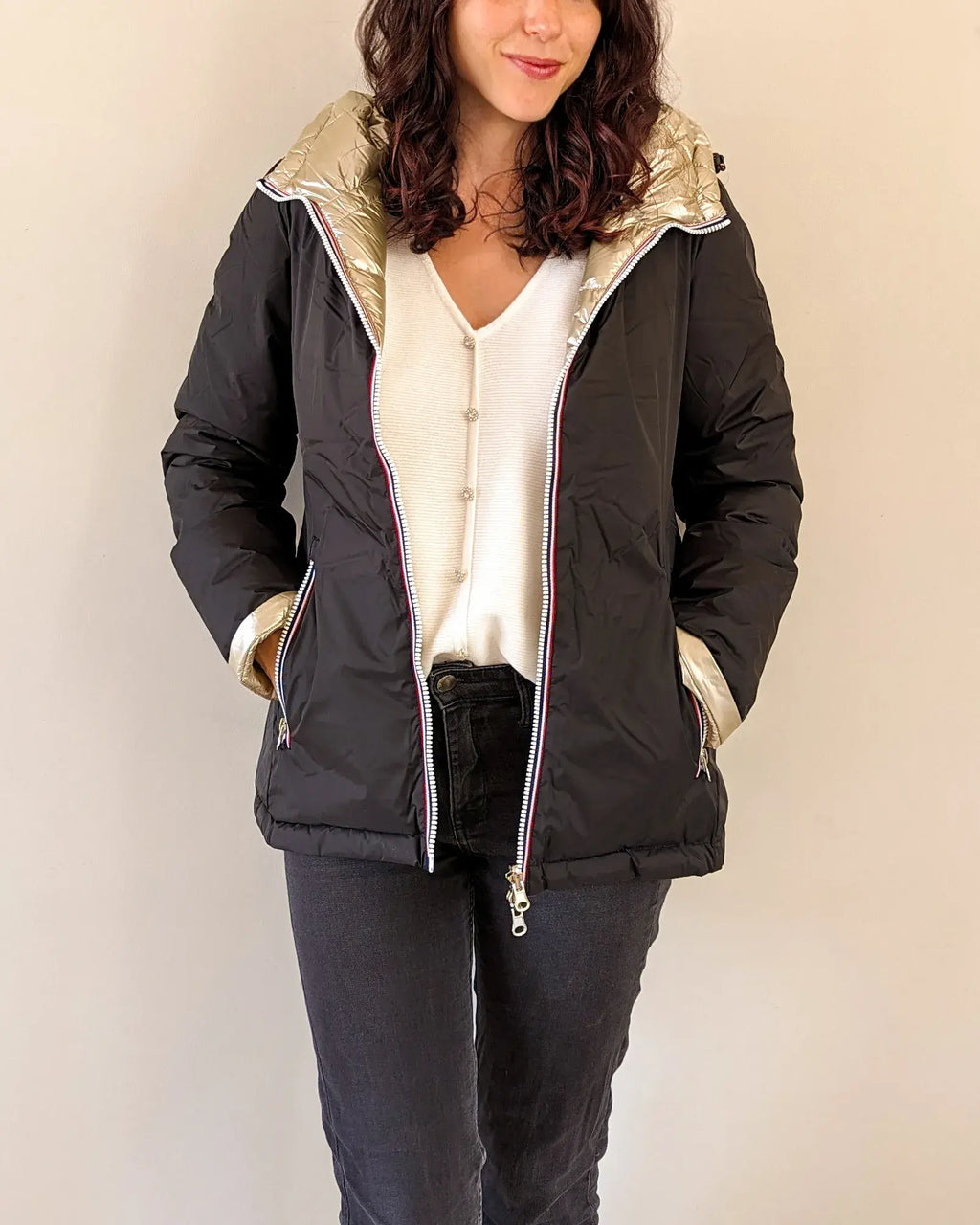 Steppjacke Amélia - Schwarz/Gold
