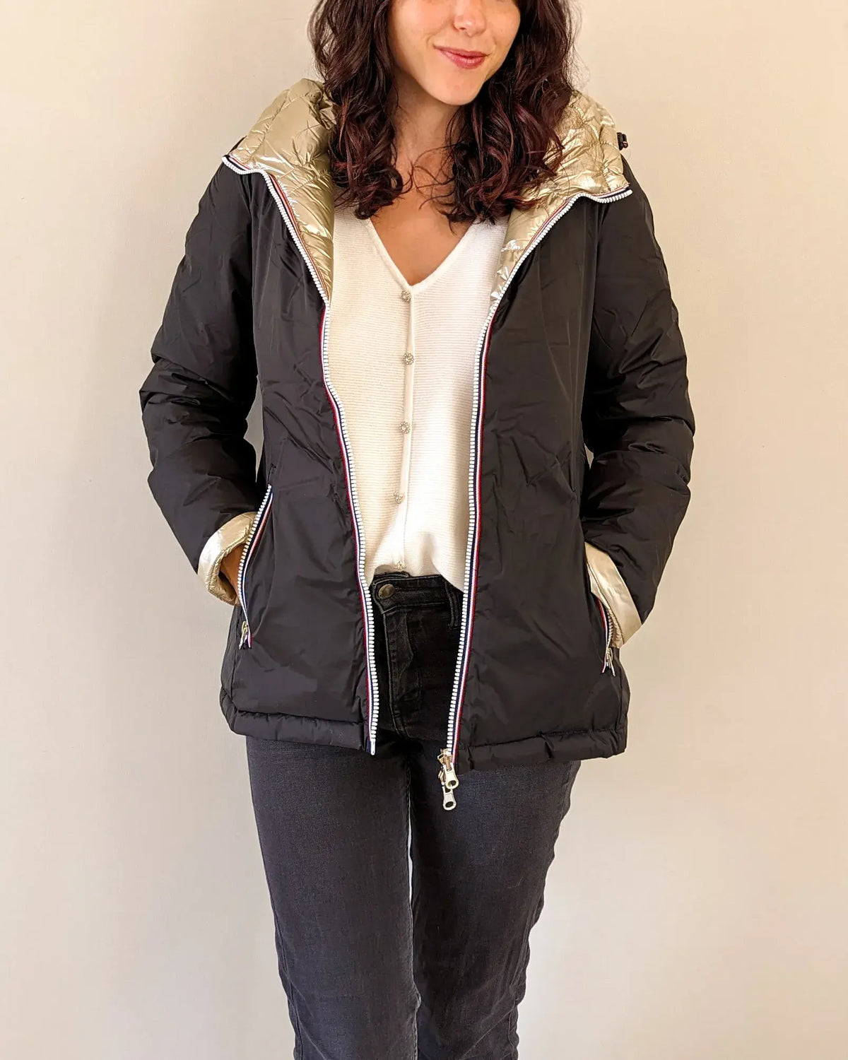 Steppjacke Amélia - Schwarz/Gold