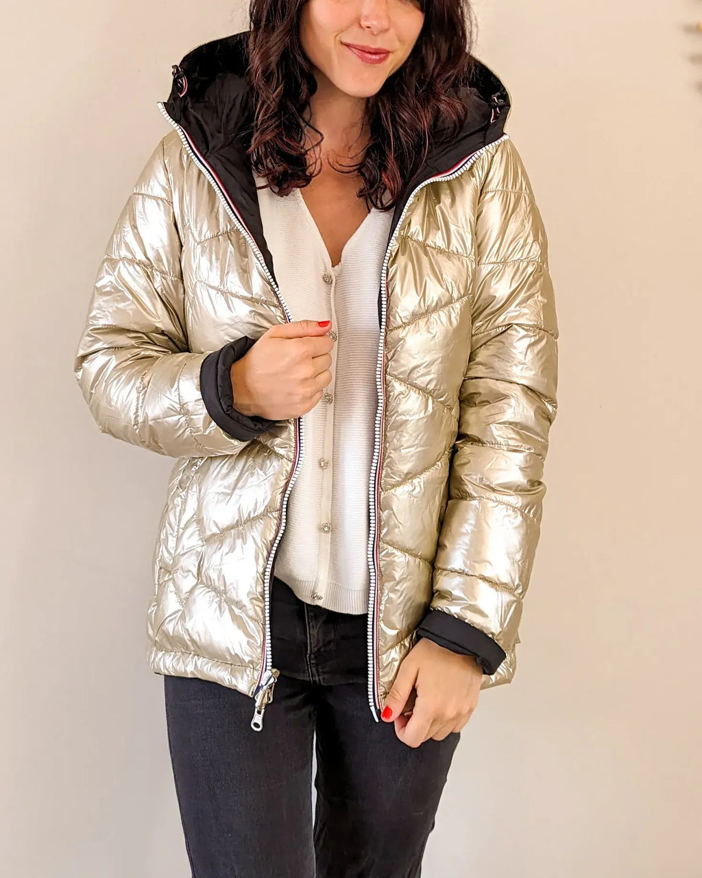 Steppjacke Amélia - Schwarz/Gold