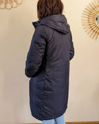 Amélia Long Down Jacket - Navy/Gold