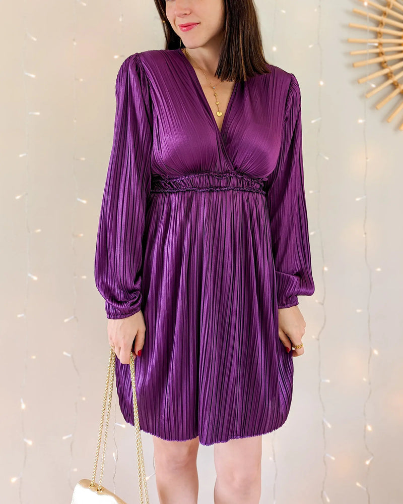 Robe Plissée Violette - Wendy