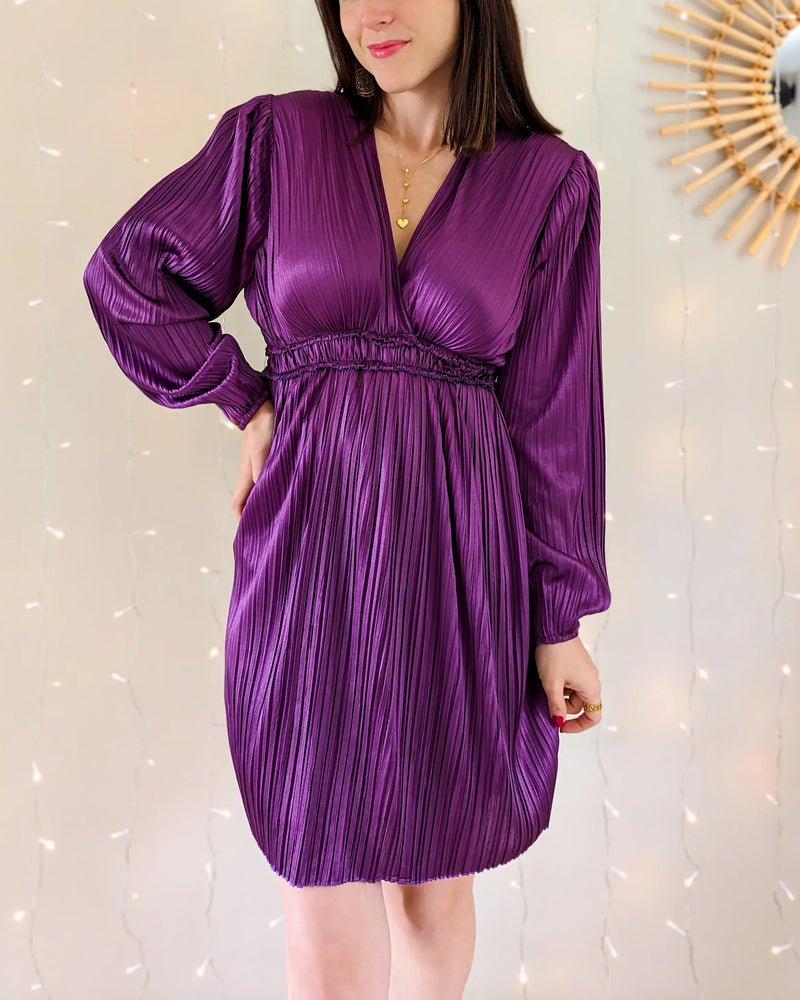 Robe Plissée Violette - Wendy