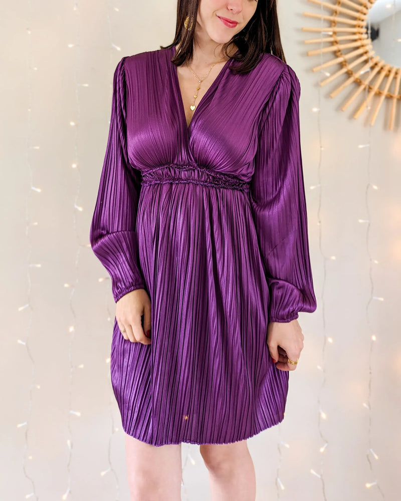Robe Plissée Violette - Wendy