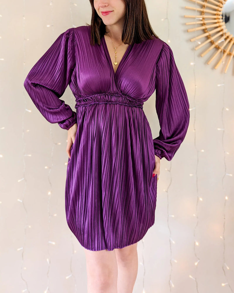 Robe Plissée Violette - Wendy