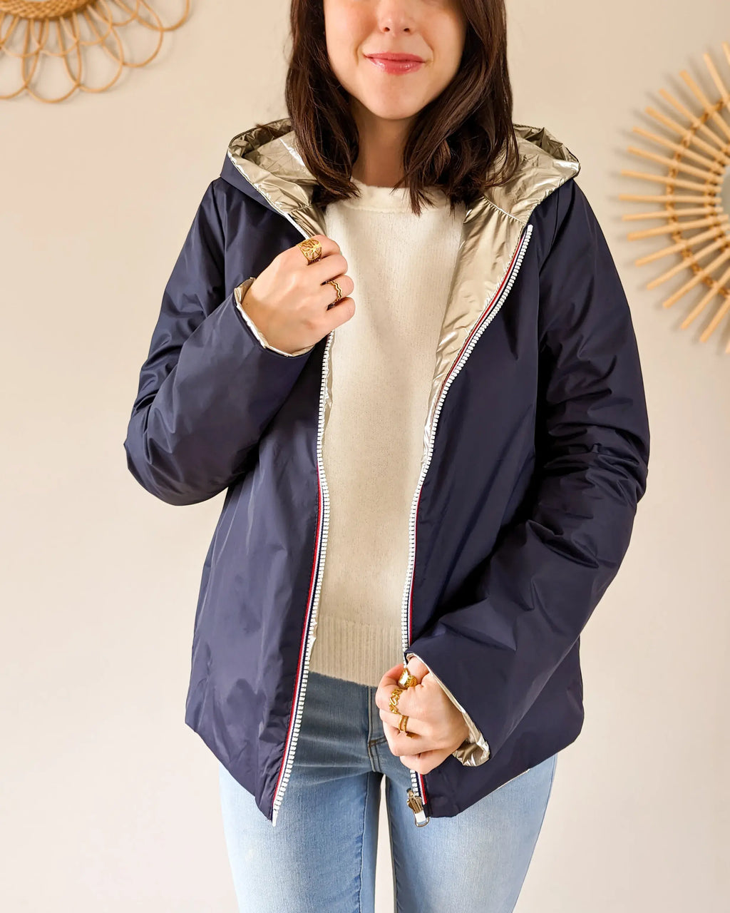Imperméable Mandy Court - Marine/Doré