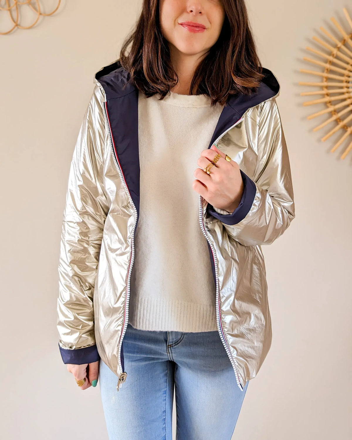 Imperméable Mandy Court - Marine/Doré