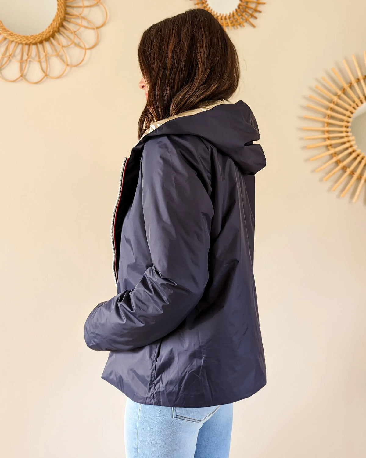 Imperméable Mandy Court - Marine/Doré