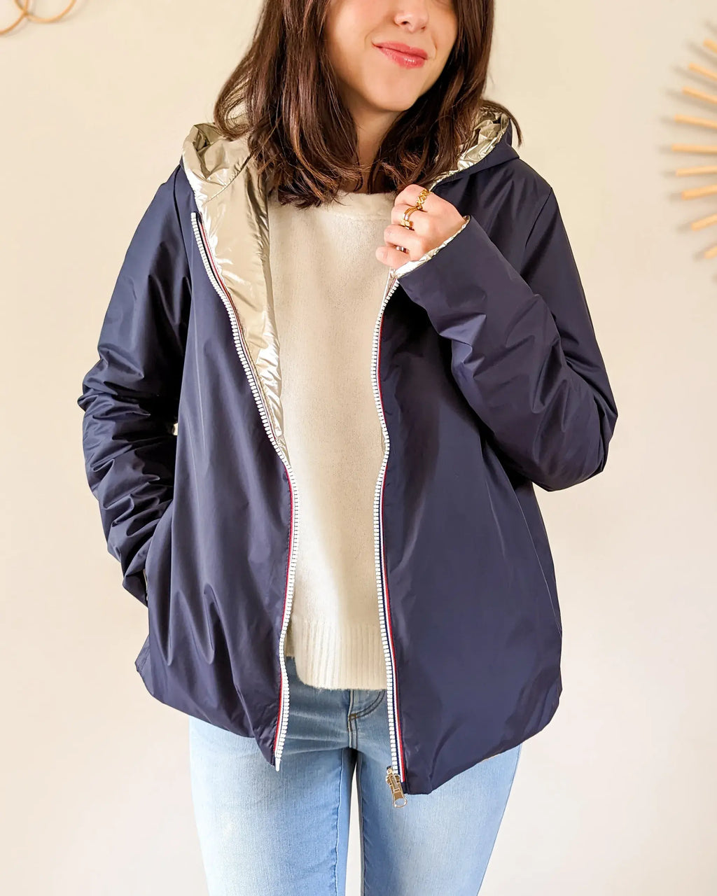 Imperméable Mandy Court - Marine/Doré