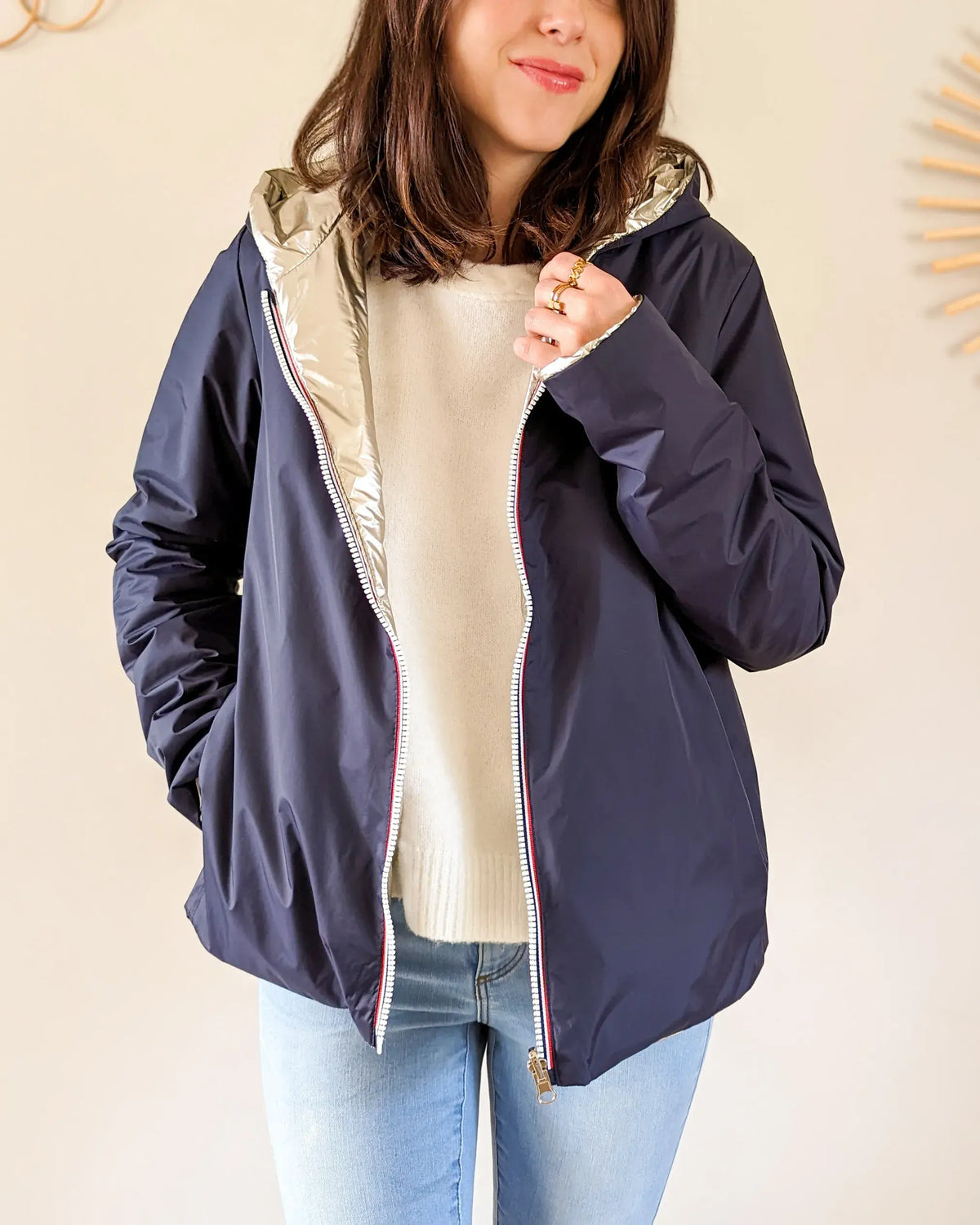 Imperméable Mandy Court - Marine/Doré