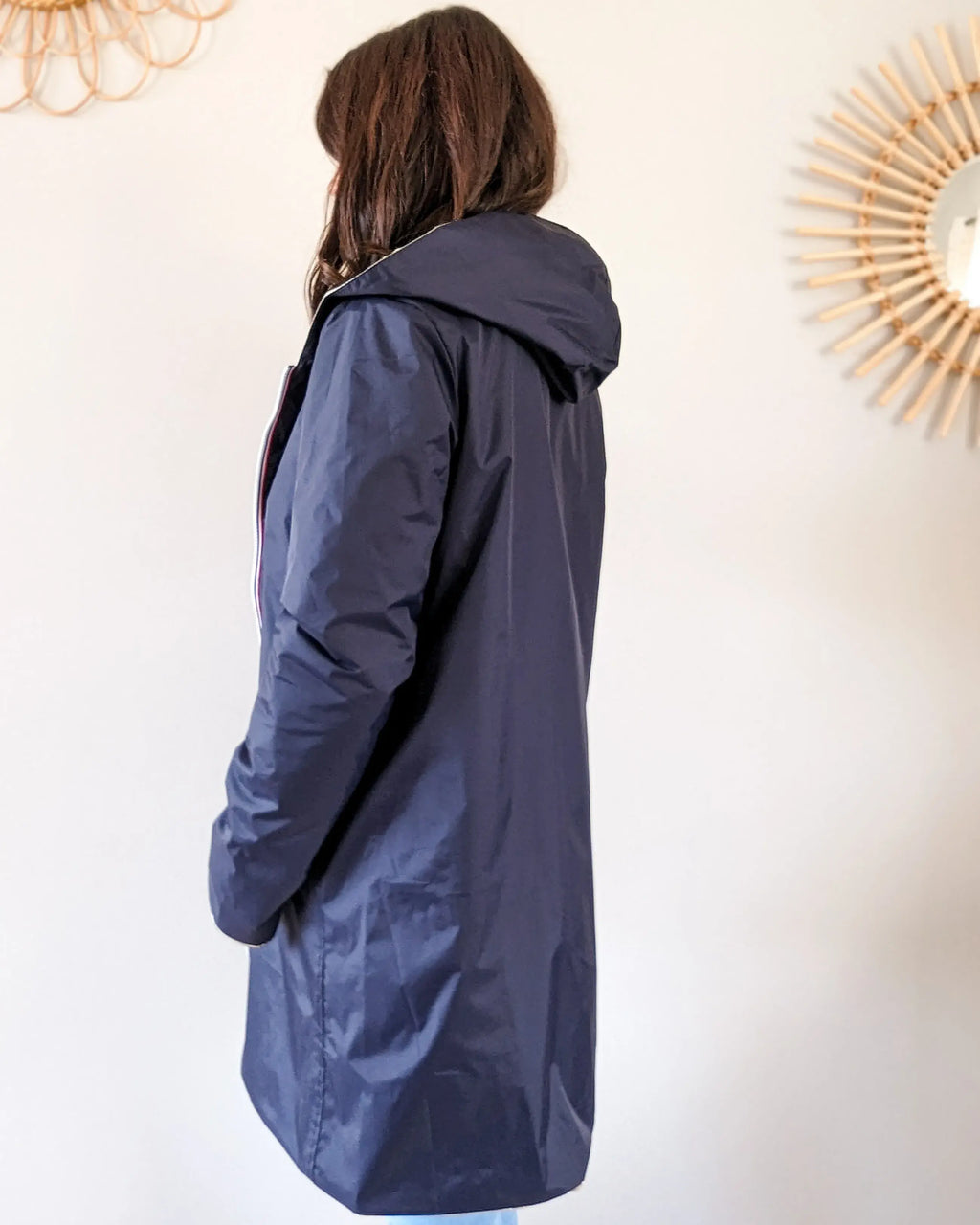 Regenjas Mandy Lang - Marineblauw/Goud