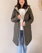 Regenjas Mandy Lang - Khaki/Goud