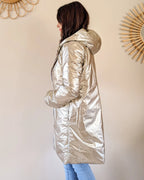 Regenjas Mandy Lang - Khaki/Goud