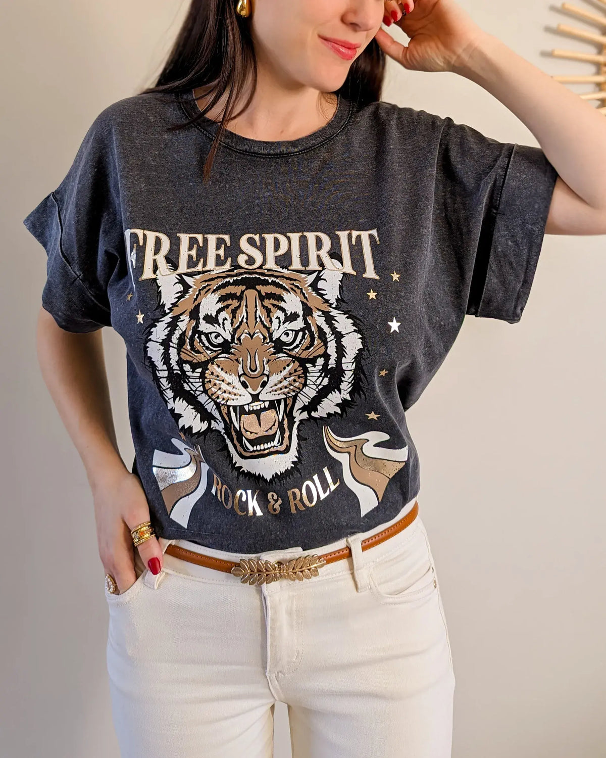 T-shirt Free Spirit - Grå