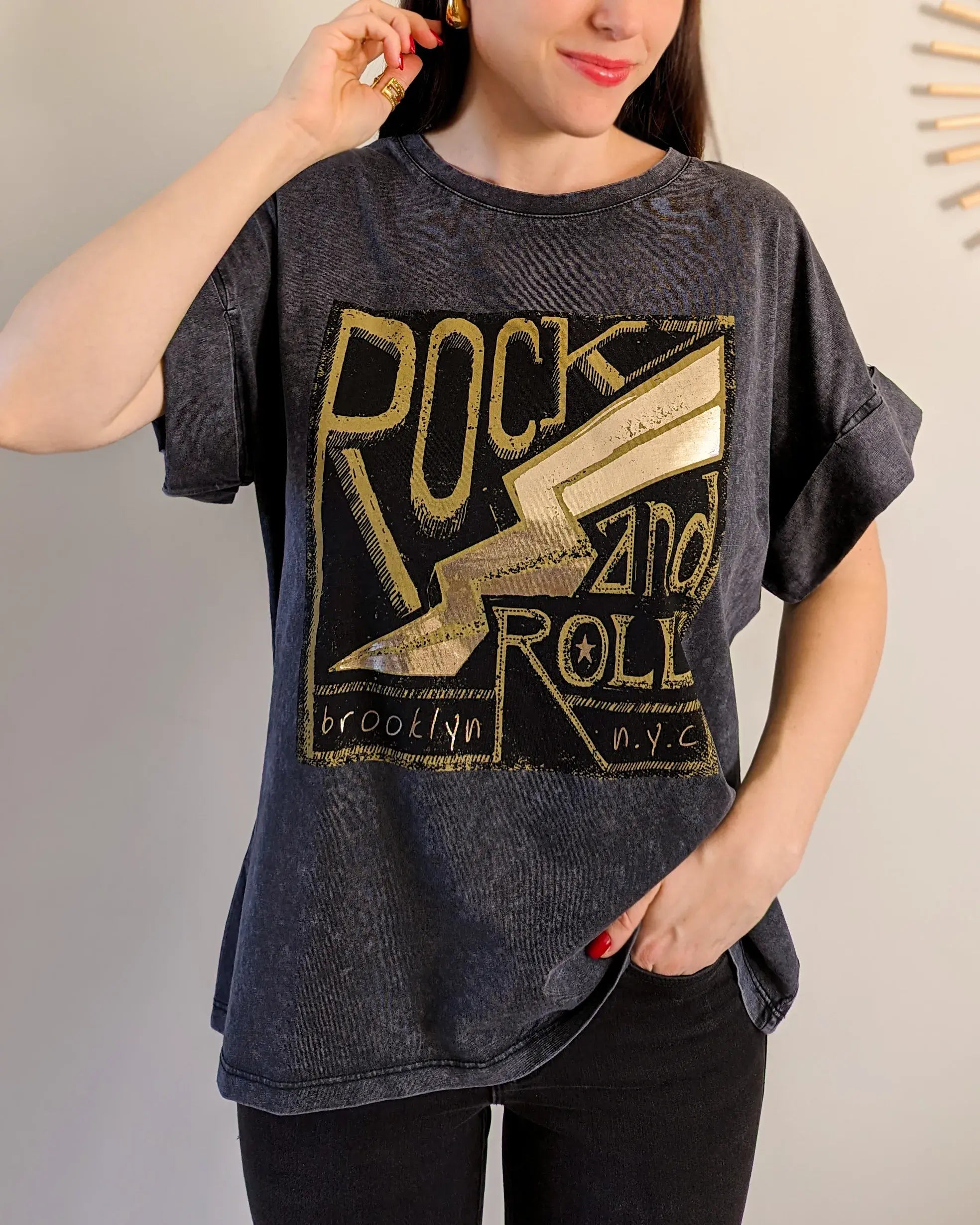 Gray T-Shirt - Rock And Roll