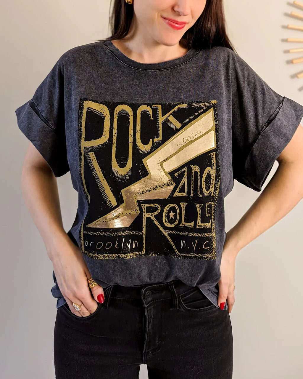 Gray T-Shirt - Rock And Roll