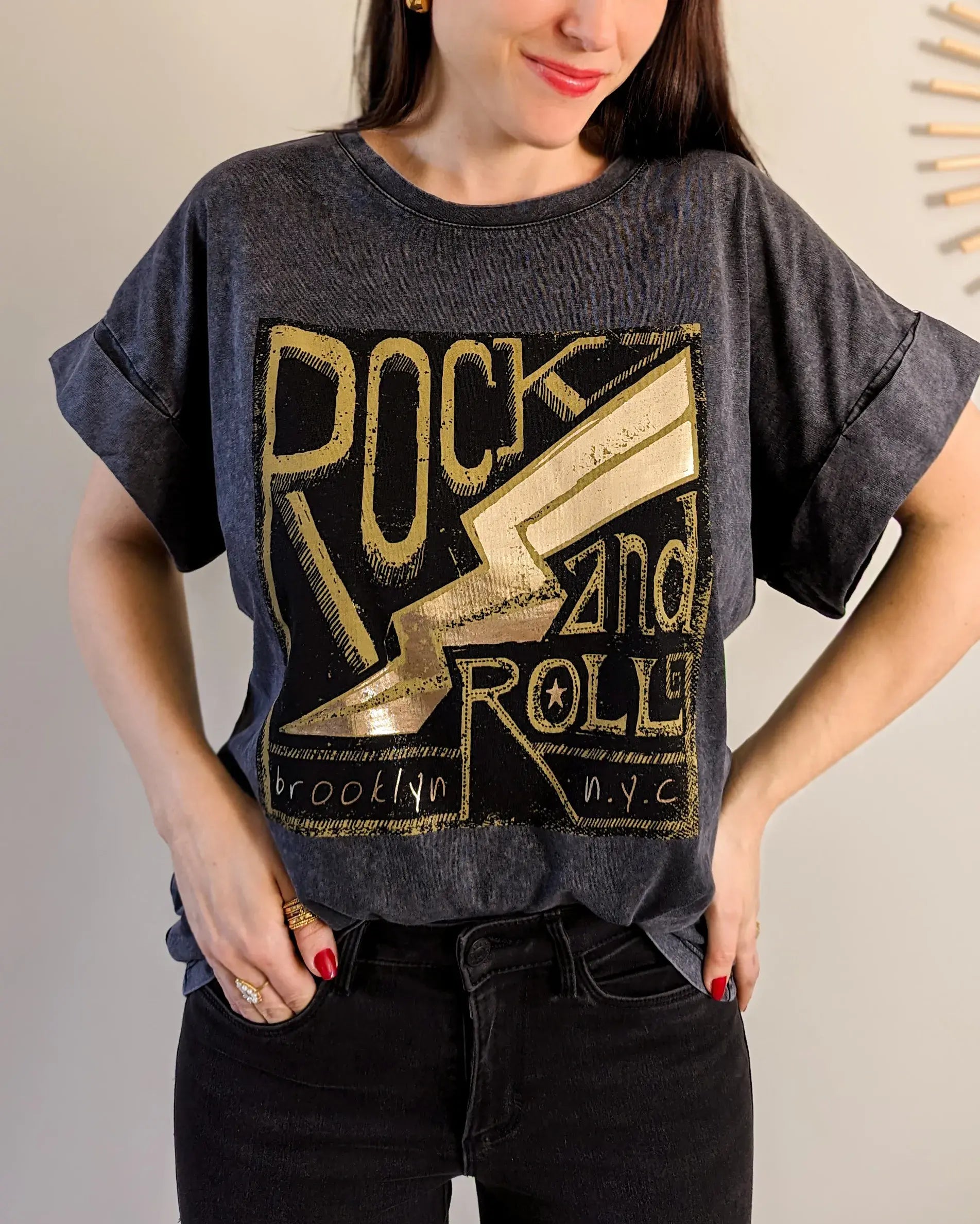 Gray T-Shirt - Rock And Roll