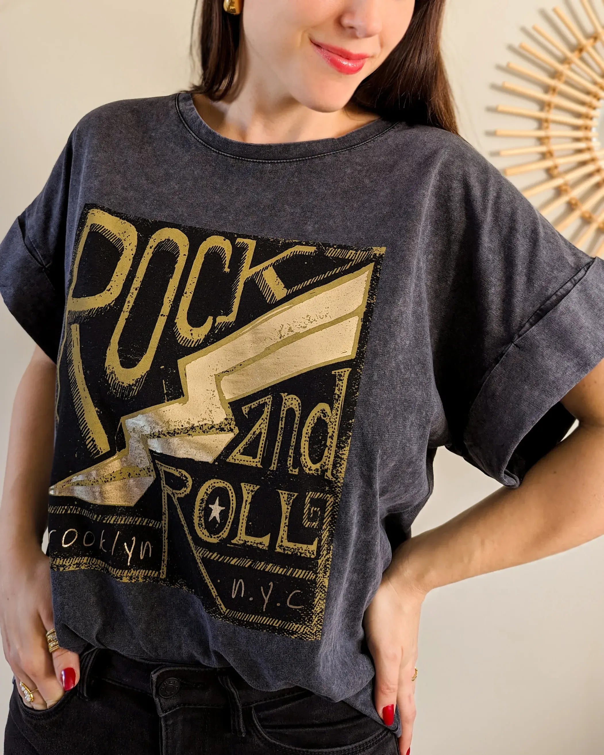 Gray T-Shirt - Rock And Roll