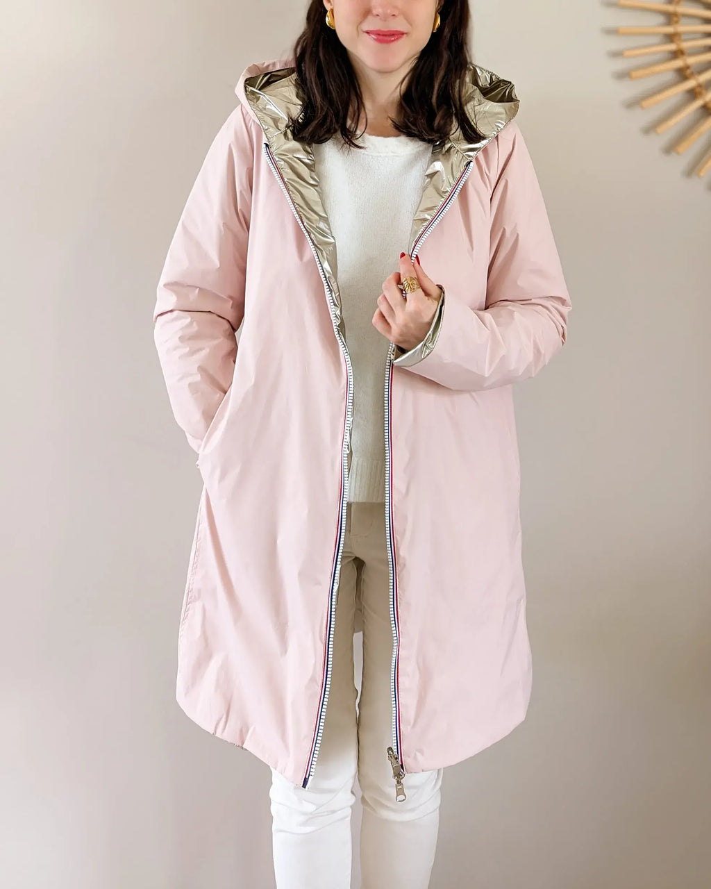 Imperméable Mandy Long - Rose/Doré