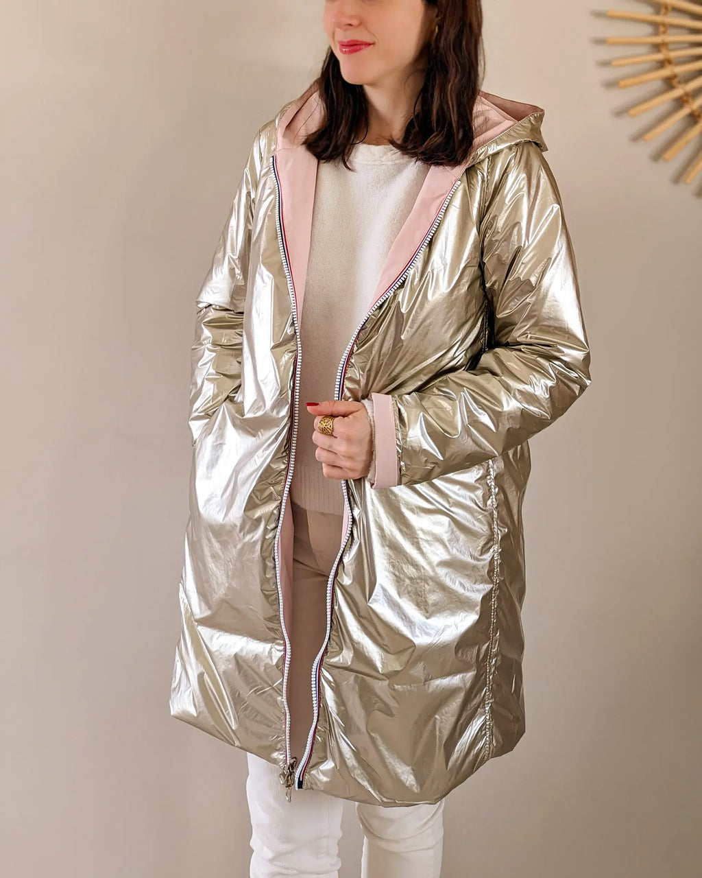 Imperméable Mandy Long - Rose/Doré