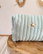 Quilted Cotton Pencil Case - Atelier Paname Vert D'Eau