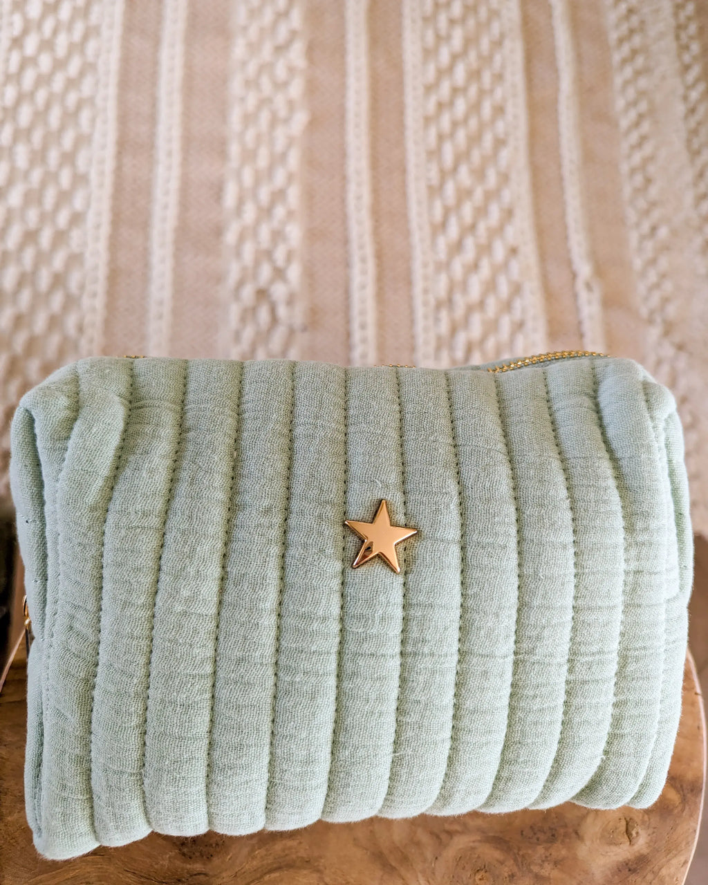 Quilted Cotton Pencil Case - Atelier Paname Vert D'Eau