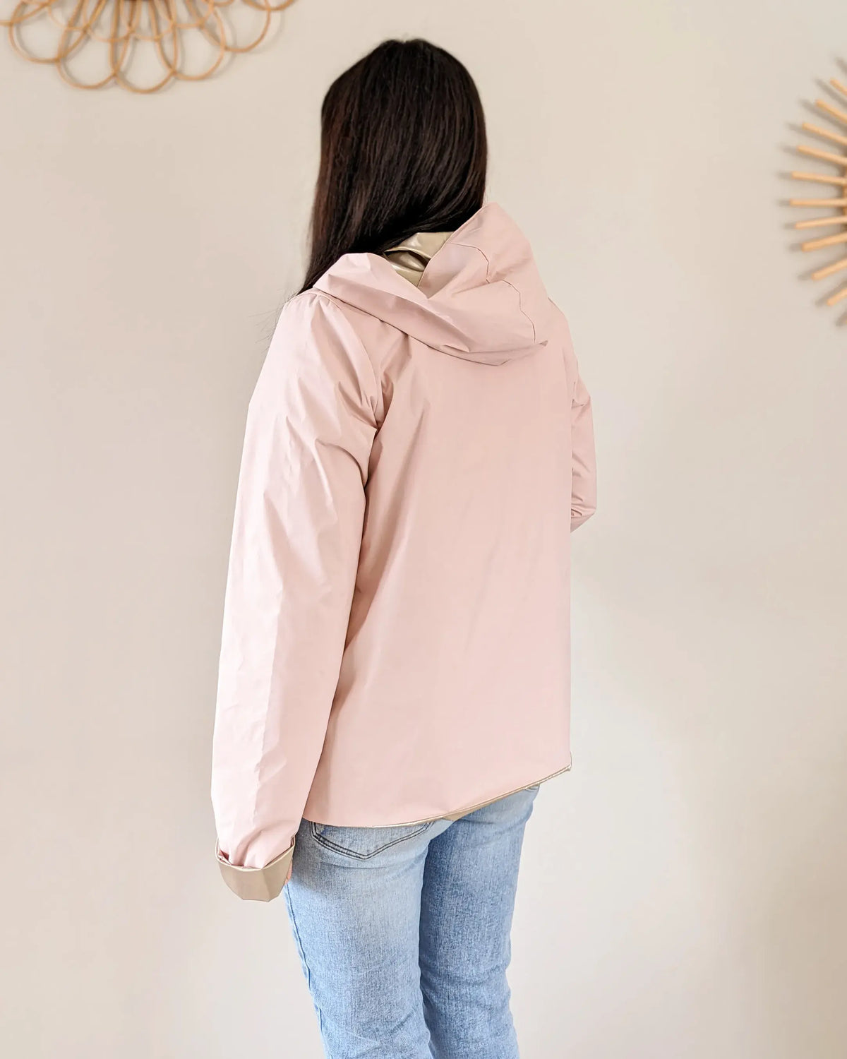Imperméable Elena Courte - Rose/Dorée