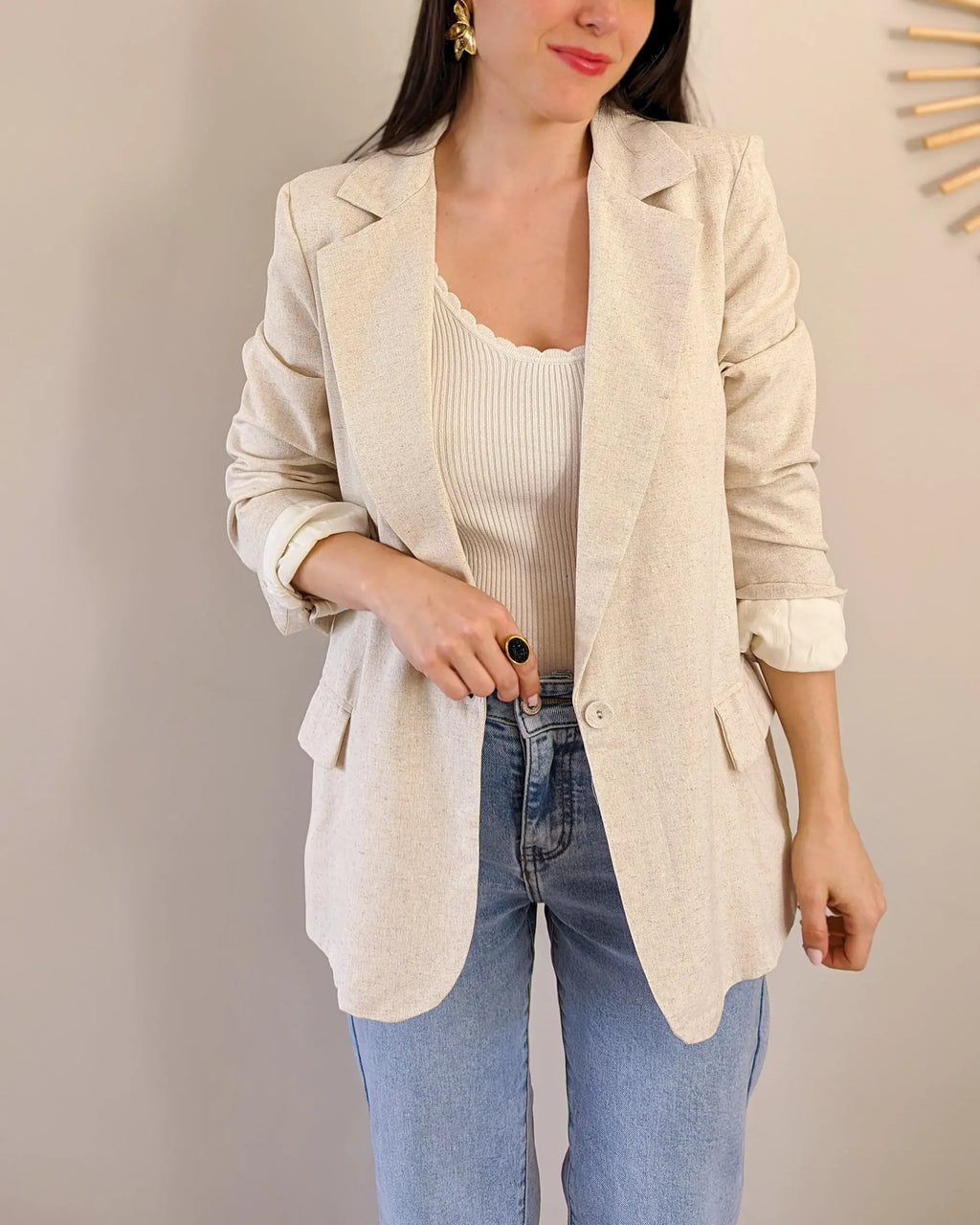 Chaqueta tipo blazer - Océane Beige